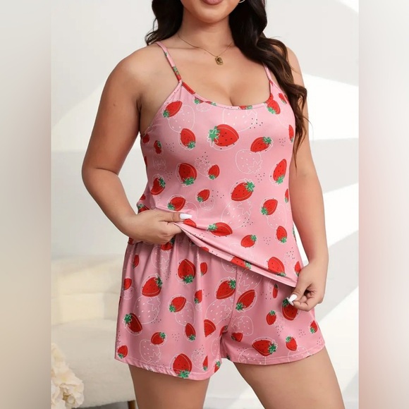 Strawberry Print 2 PC Pajama Set - Picture 4 of 5